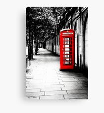 London Calling - London Red Telephone Booth - Classic British Phone Box Canvas Print