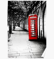 London Calling - London Red Telephone Booth - Classic British Phone Box Poster