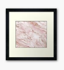 Pink marble - rose gold accents Framed Print