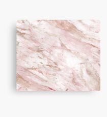 Pink marble - rose gold accents Metal Print
