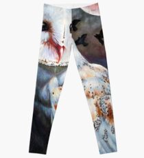 Eule des Blutmond-Herzens Leggings
