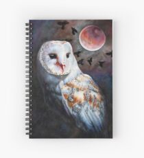 Owl of the Blood Moon Heart Spiral Notebook