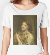 Jean-Baptiste Greuze - A Girl With A Lamb Women's Relaxed Fit T-Shirt