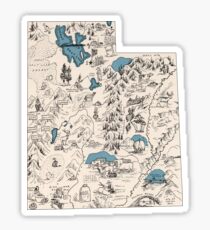 Utah Vintage Picture Map Sticker