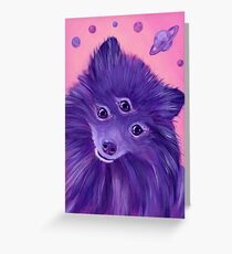 Alien Pomeranian Greeting Card