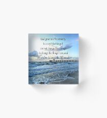 BEAUTIFUL SERENITY PRAYER OCEAN PHOTO DESIGN Acrylic Block