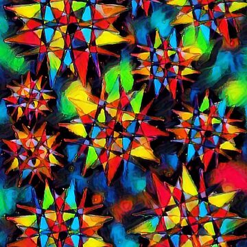 Church window stained glass paint swirl Wonderful abstract Colorful star  explosion  Greeting Card for Sale by weird83