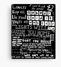 Lyrics Coldplay Canvas Print