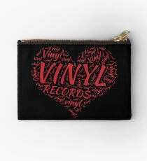 Vinyl Records Heart Studio Pouch