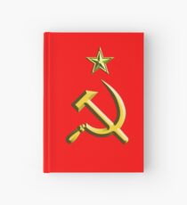 RUSSIA, USSR, Communist, Soviet Union, Hammer & Sickle, GOLD on RED Hardcover Journal
