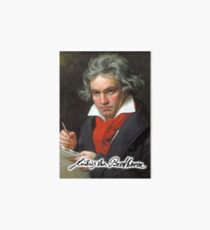 Ludwig van Beethoven, German composer and pianist. Portrait, on Black Art Board