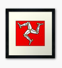 MANX FLAG, Isle of Man, MANX, LEGS, Brattagh Vannin, Triskelion, Ny tree cassyn Framed Print