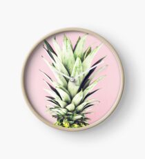 Ananas auf Rosa, Ananas-Top, Minimal Uhr