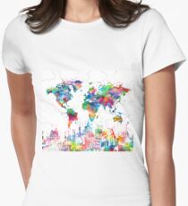 Weltkarte Tailliertes T-Shirt