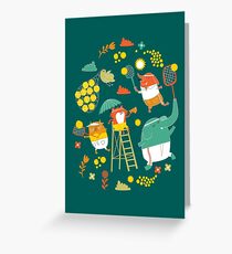 tennis on teal Greeting Card