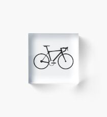 Bicycle, Racing Bike, Road Bike, Racing bicycle, Black on White Acrylic Block