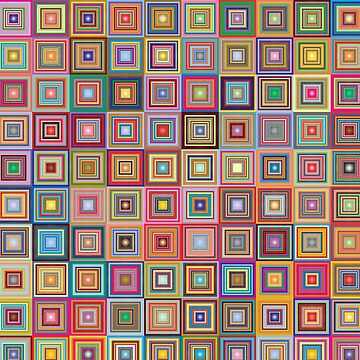 Artwork thumbnail, Retro Squares Abstract Geometric by DigitalChickHub
