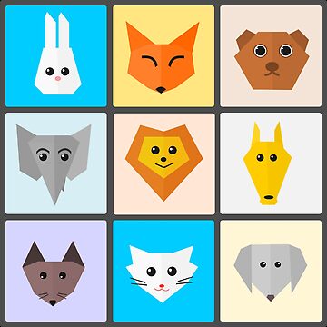 Artwork thumbnail, Flat Cute Animals by DigitalChickHub