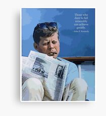 Painting John F. Kennedy and quotation Canvas Print