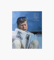 Painting John F. Kennedy and quotation Art Board