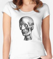 Retro Anatomy Face Horror - yet strangely cute Women's Fitted Scoop T-Shirt