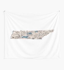 Tennessee Vintage Picture Map Wall Tapestry