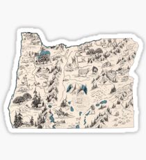 Oregon Vintage Picture Map Sticker