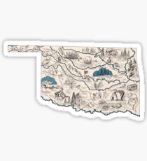 Oklahoma Vintage Picture Map Sticker