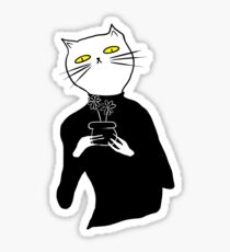 not aesthetic flower cat Sticker