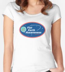 Flat Earth Awareness Fitted Scoop T-Shirt