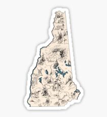 New Hampshire Vintage Picture Map Sticker