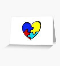 Autism Awareness Heart Greeting Card