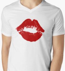 Red kiss lip V-Neck T-Shirt