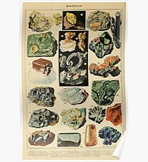 MINERALIEN - Französische Geologie Poster