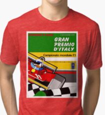 ITALY GRAND PRIX: Vintage Auto Racing Advertising Print Tri-blend T-Shirt