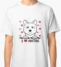 I Love Akitas Classic T-Shirt