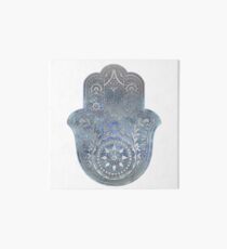 Silver Blues Hamsa Hand Art Board