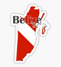 Belize Diving Diver Flag Map Sticker