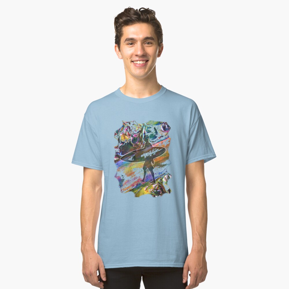SURF'S UP COLOURFUL SURFER SILHOUETTE Classic T-Shirt