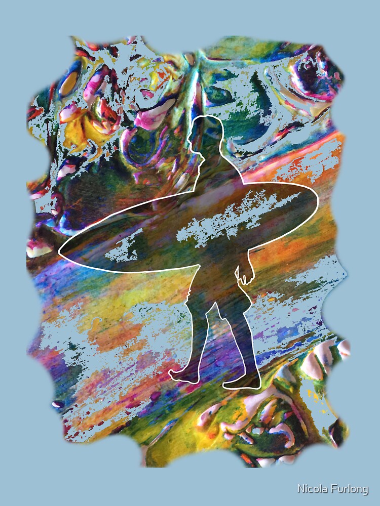 SURF'S UP COLOURFUL SURFER SILHOUETTE by nicolafurlong