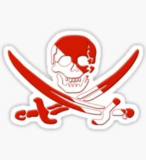 Scuba Diving Pirate Skull and Swords Sticker