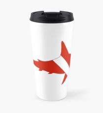 Taza de viaje Silueta de tiburón buzo