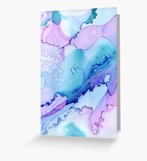 Abstract Ink - blue/purple Greeting Card