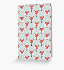 Fox Pattern on Sage Greeting Card