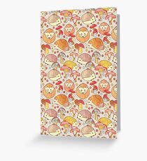 Woodland Hedgehogs - a pattern in soft neutrals Greeting Card