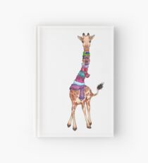 Cold Outside - Cute Giraffe Illustration Hardcover Journal