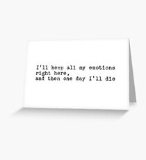 John Mulaney Emotions Quote Greeting Card
