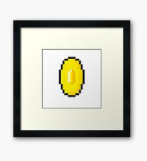 Pixel art golden coin Framed Print