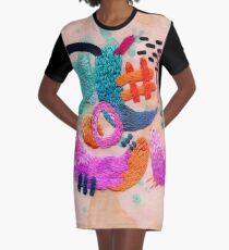 abstract embroidery Graphic T-Shirt Dress