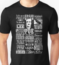 Edgar Allan Poe Montage Geschichten Titel Gedichte Zitate Unisex T-Shirt